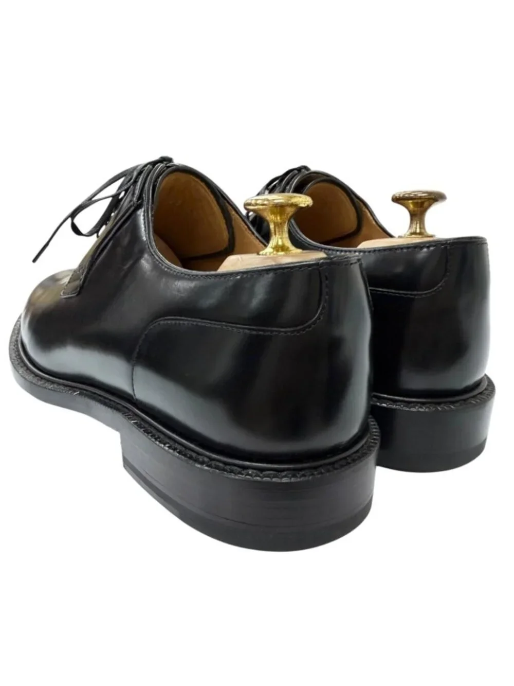 Dior Homme Evidence Leather Embossed Logo Plain Toe Derby Shoes Dress Black